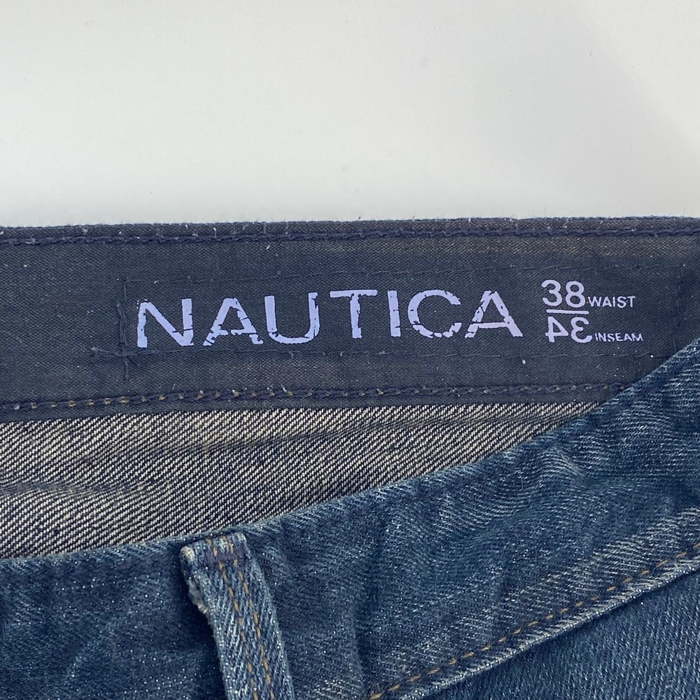 Nautica Mens Jeans 38x34 Dark Wash Straight Leg Denim Pants Dress Jeans - Picture 2 of 5